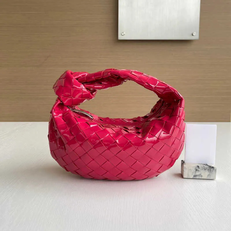 in stock BV Woven Horn Bag Knot Clutch Bag Compact European and American Luxury High-end Handbag Evening Bag Women's Cross-border
