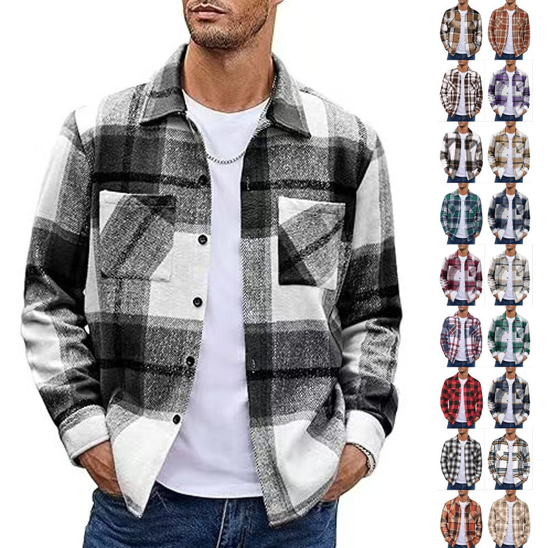 2025 European and American Cross-Border Trade Men's Linen Shirt Long-Sleeved Casual Retro Button-Down Autumn and Winter Jacket for Men 2025 European and American Cross-Border Trade Men's Linen Shirt Long-Sleeved Casual Retro Button-Down Autumn and Winter Jacket for Men