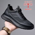 蜻蜓牌男士2025春秋新款黑色耐脏旅游运动休闲鞋软底防滑厚底鞋子