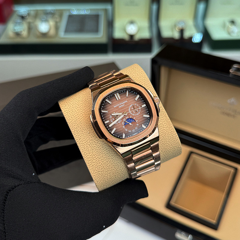 Pp Nautilus Tiktok Live Streaming Hot-Selling Men's Fully Automatic Fake Mechanical Watch, Luminous, Waterproof, Foreign Trade Supply