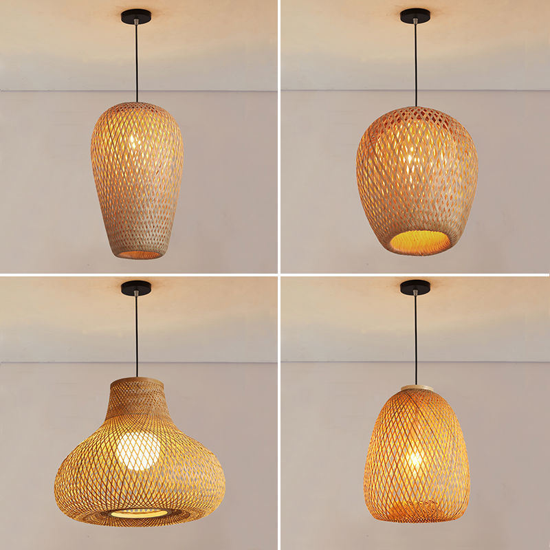 Linterna de personalidad creativa, pantalla japonesa de bambú, candelabro de arte de bambú, bambú, salón de té Zen, mesa de té, lámpara de bambú