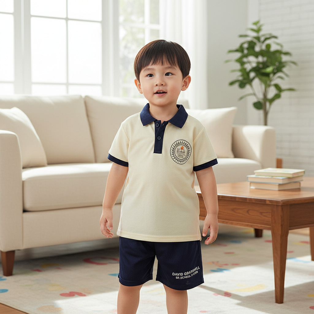 Clearance low price children's casual wear short sleeve shorts sportswear suit parent-child male and female students mesh breathable cool