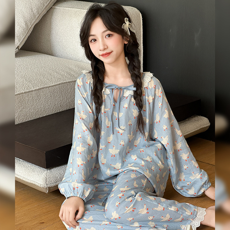 女童睡衣春秋款2025新款儿童秋装家居服中大童女孩秋季长袖两件套|undefined
