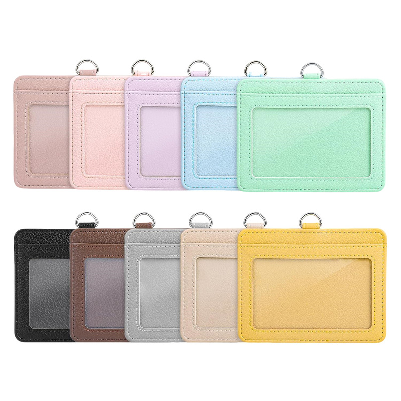 Amazon 新製品本革ワークカードカスタムメイド ID カードホルダーストラップ付き従業員学生学校 ID カードカスタマイズ|undefined