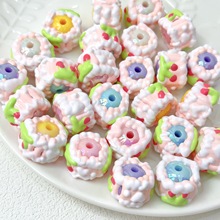 卡通可爱樱桃裹油手绘串珠 串珠笔diy材料配饰手机链散珠饰品配件