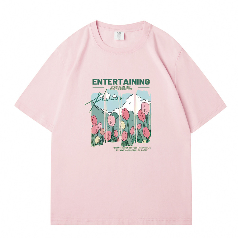 WAVLATII 女性新しいコミック花プリント T シャツ女性 Be|undefined