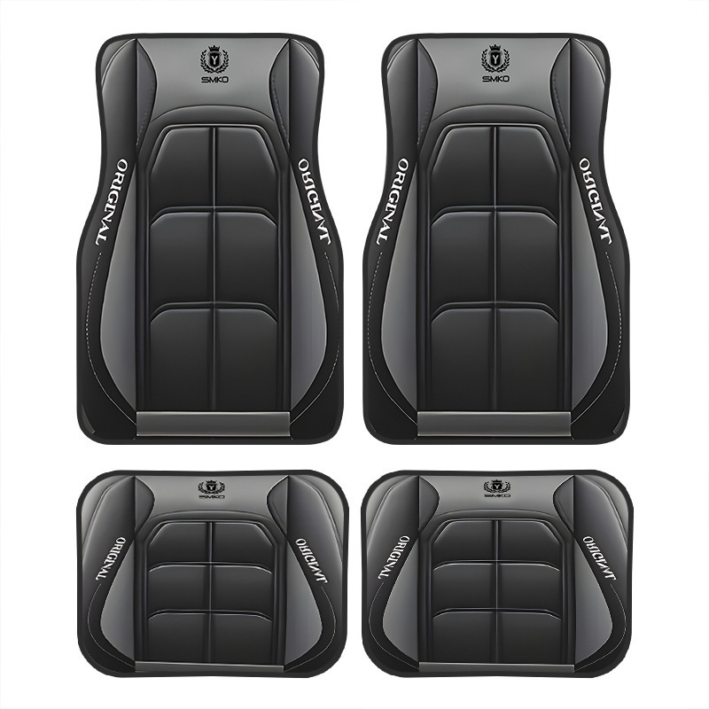 Cross-Border Best-Selling Universal Car Floor Mats, Stain-Resistant, Wear-Resistant and Easy to Care For, Four-Piece Set of Driver and Passenger Mats, Labeling and Delivery Floor Mats