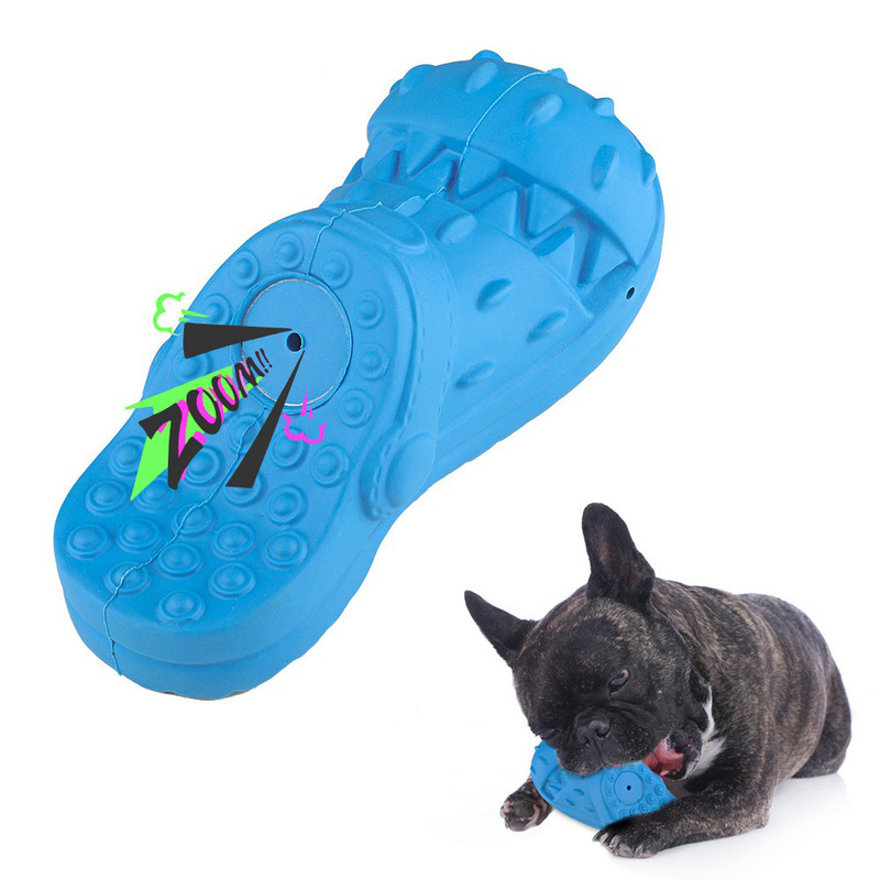 Cross-border New Dog Bite Rubber Slippers Pet Products Beef Flavor Cream Flavor Chewing Voice Molar Pet Toy