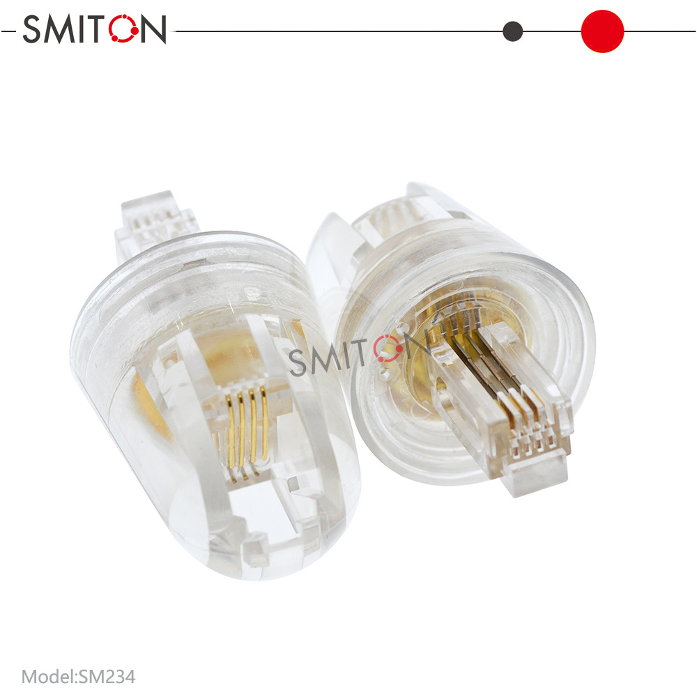 供应电话防绕器 RJ9 4P4C 蘑菇旋转头 透明旋转头