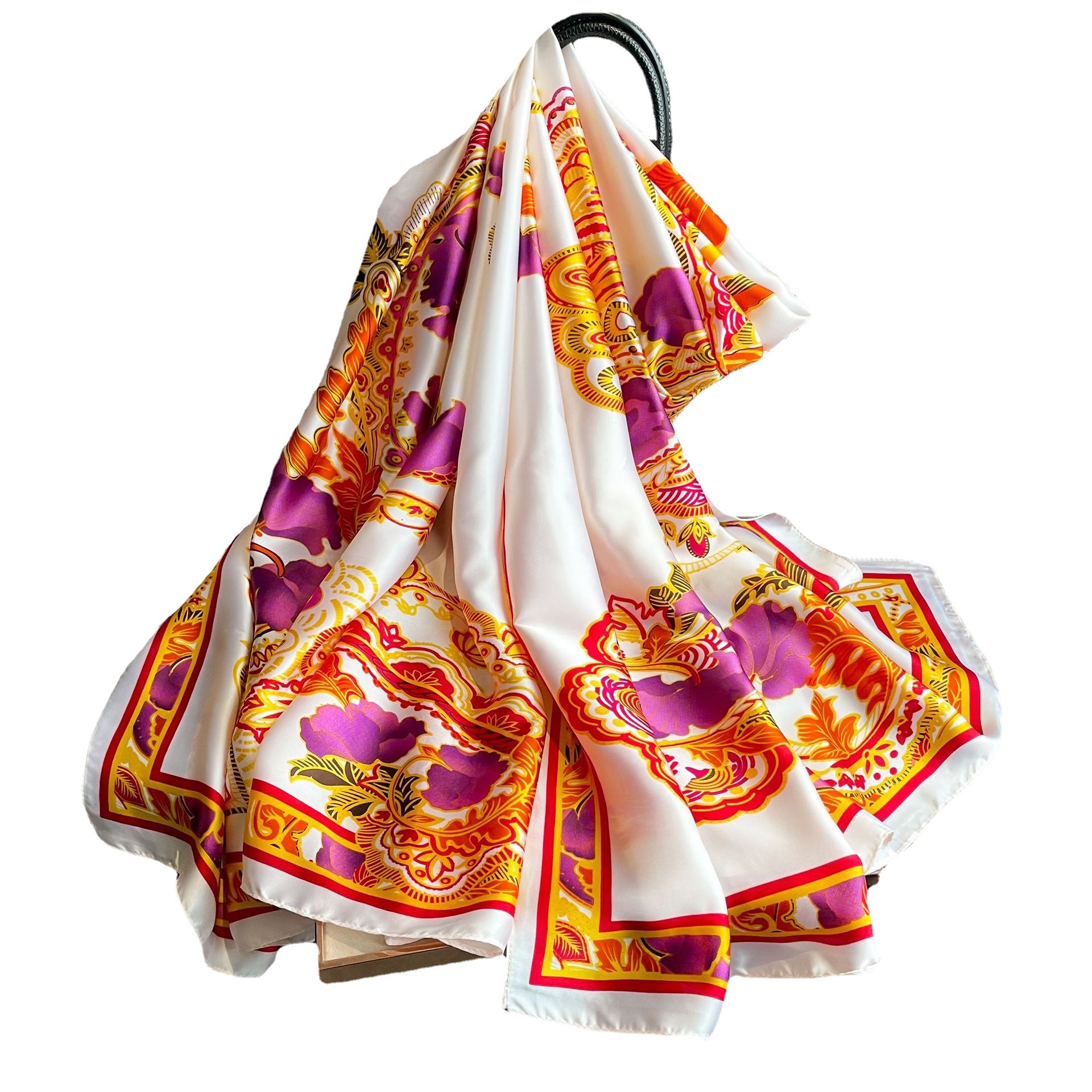 Estilo chino elegante retro simulación de brocado de seda bufanda grande 180*90cm viaje desgaste exterior bufanda larga chal