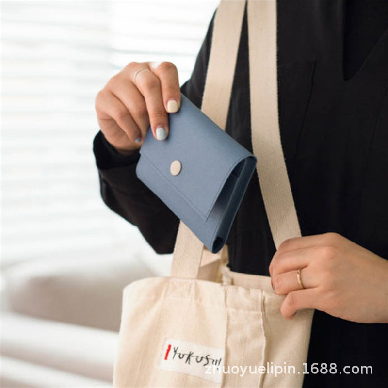 Cartera corta para mujer 2022, de lona de alta calidad, con hebilla, monedero multibolsillo, portatarjetas simple