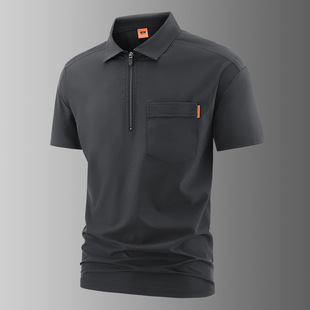 New Short-Sleeved Polo Shirt Men's Pullover Top Lapel Light Business Casual Quick-Drying Ice Silk T-Shirt Custom Logo
