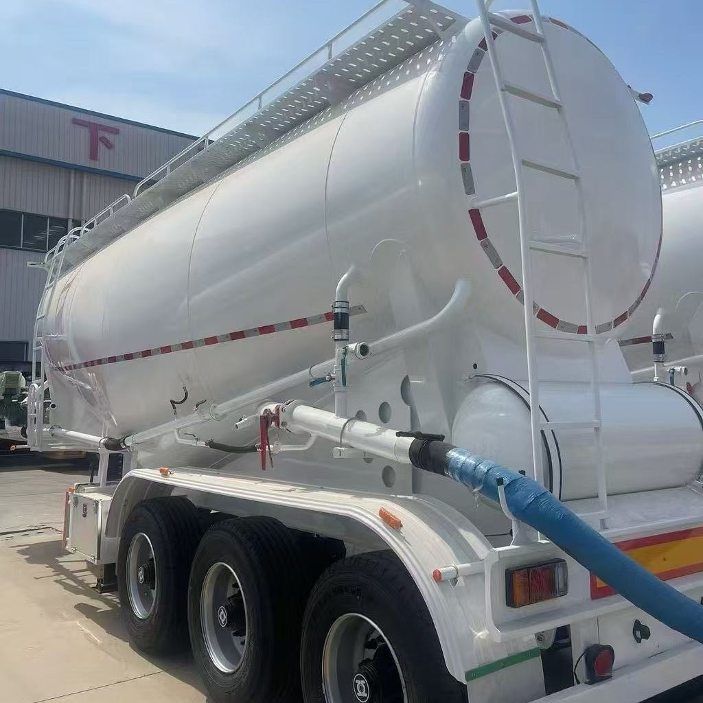 Cross-Border Powder and Granular Material Semi-Trailer 4-Axle Fly Ash Semi-Trailer Bulk Cement Tank Truck Semi-Trailer Powder Tank Truck