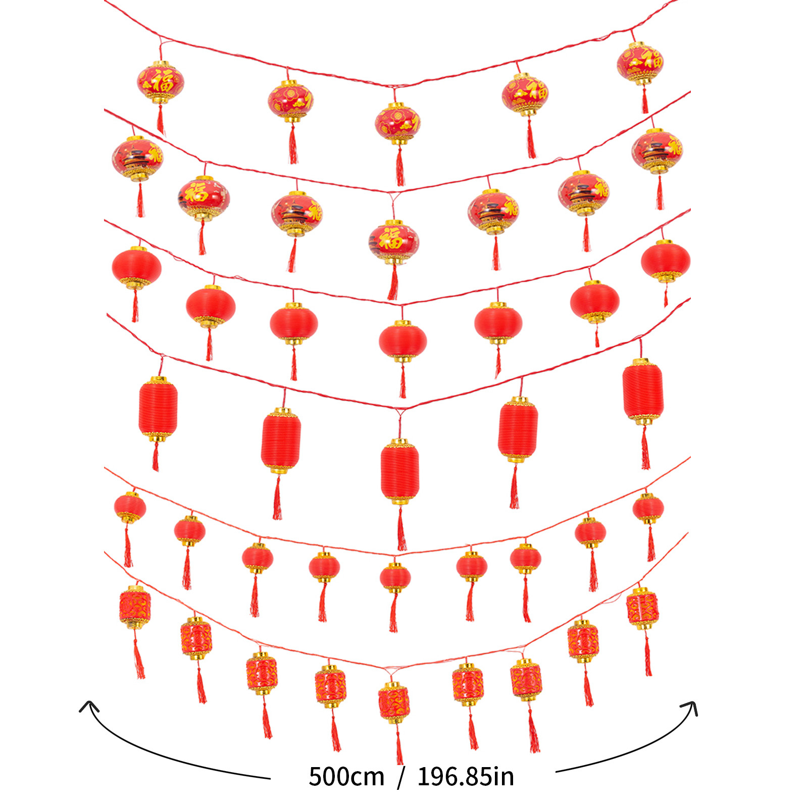 Año Nuevo Lámparas de linterna rojas de frisa Festival de Primavera Yuanxiao lámparas decorativas colgantes LED atmósfera lámparas de varios estilos linternas