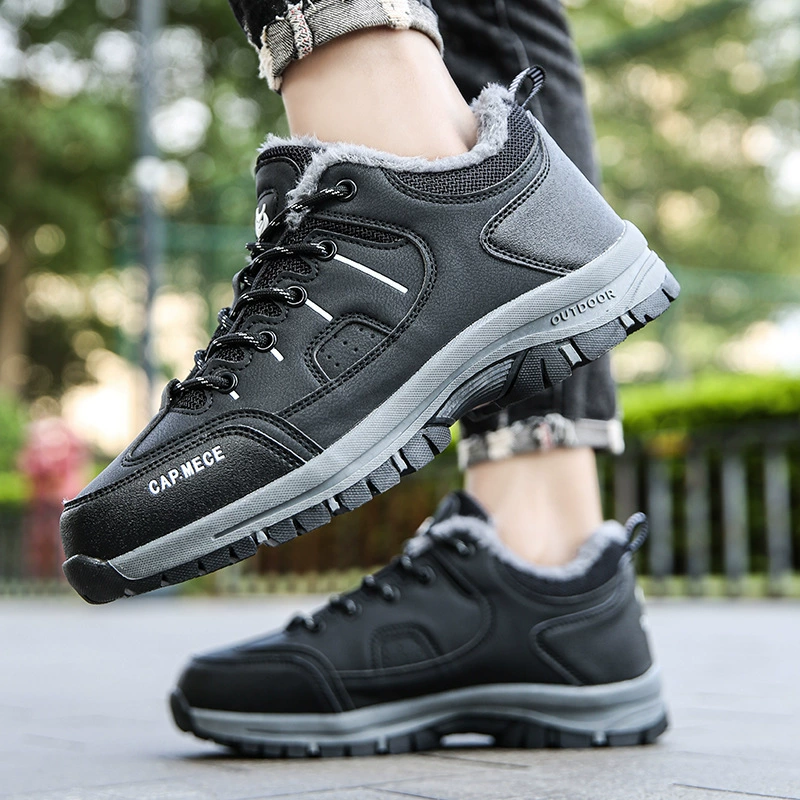 Трансграничная походная обувь мужская водонепроницаемая нескользящая хлопковая обувь на открытом воздухе спортивная обувь походная обувь альпинистская обувь с бархатом толстые снежные сапоги