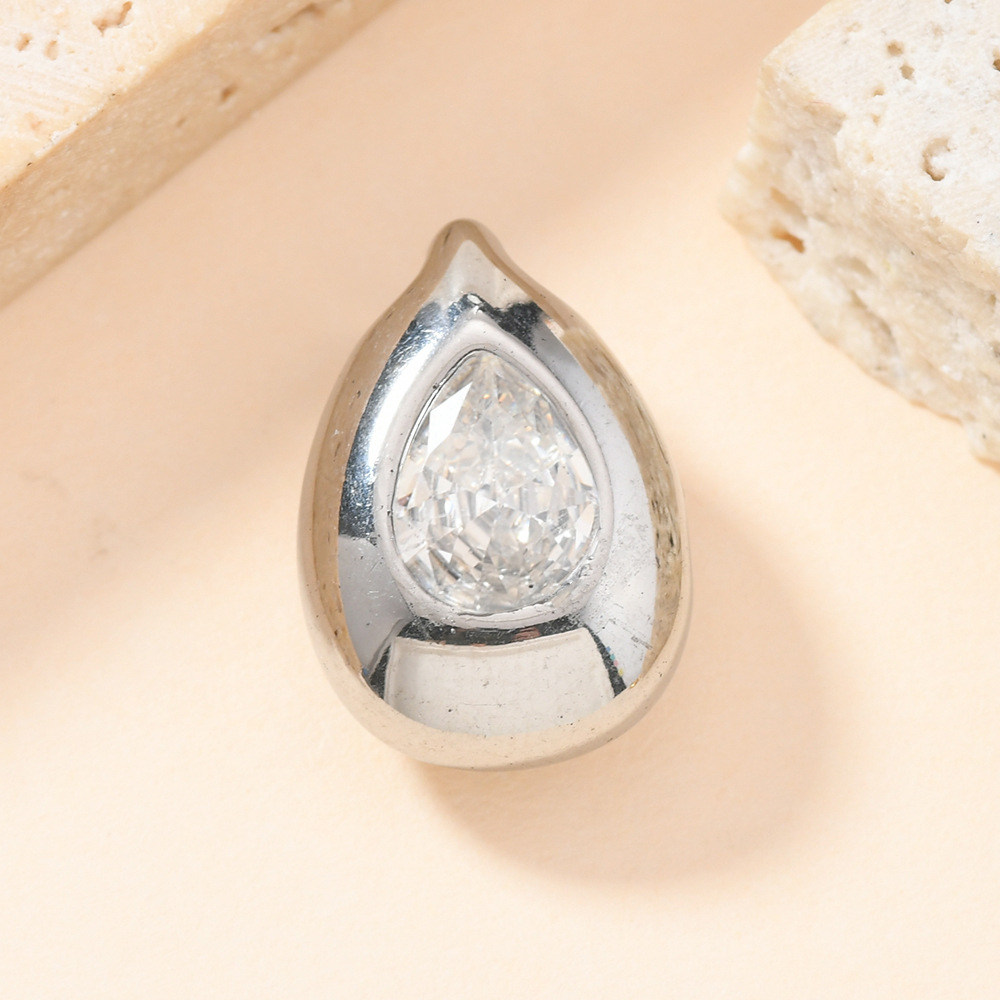 Joyas de fundición de acero inoxidable transfronterizas de un solo colgante de colgante de zircon accesorios DIY