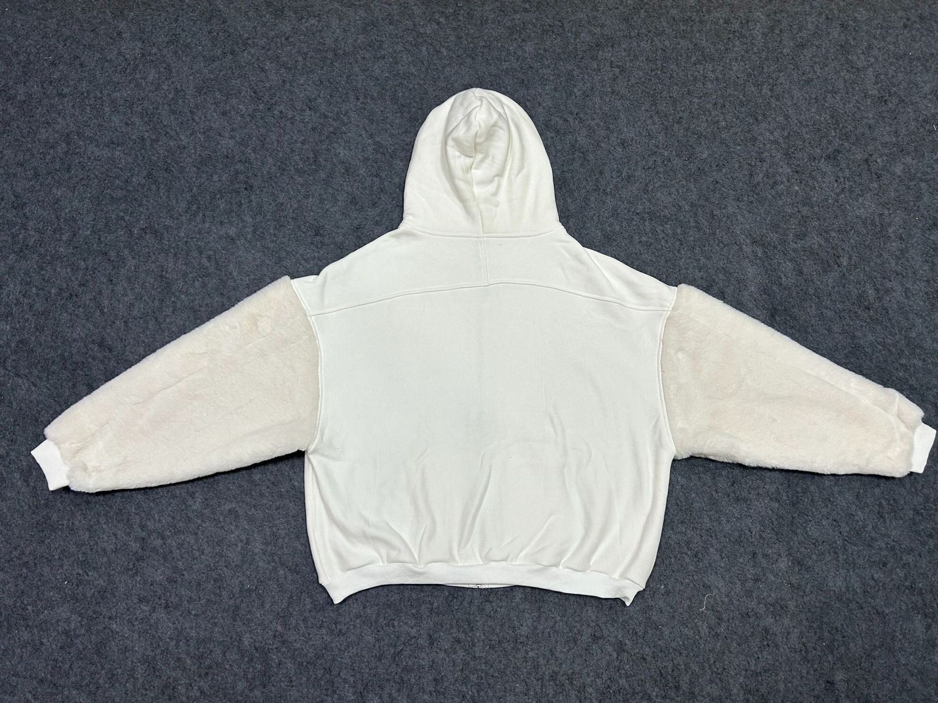 Winter Hooded Fleece lined Furry Sleeves Sweatshirt Women Idle Casual Loose Sleeve Length Cardigan Outerwear Top