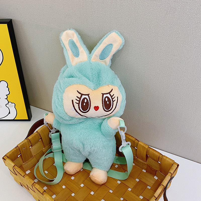 外国貿易バブルマートシティパラダイスぬいぐるみバッグ漫画ラブブ l 斜めクロスボディバッグチェックイン写真撮影子供のギフト|undefined