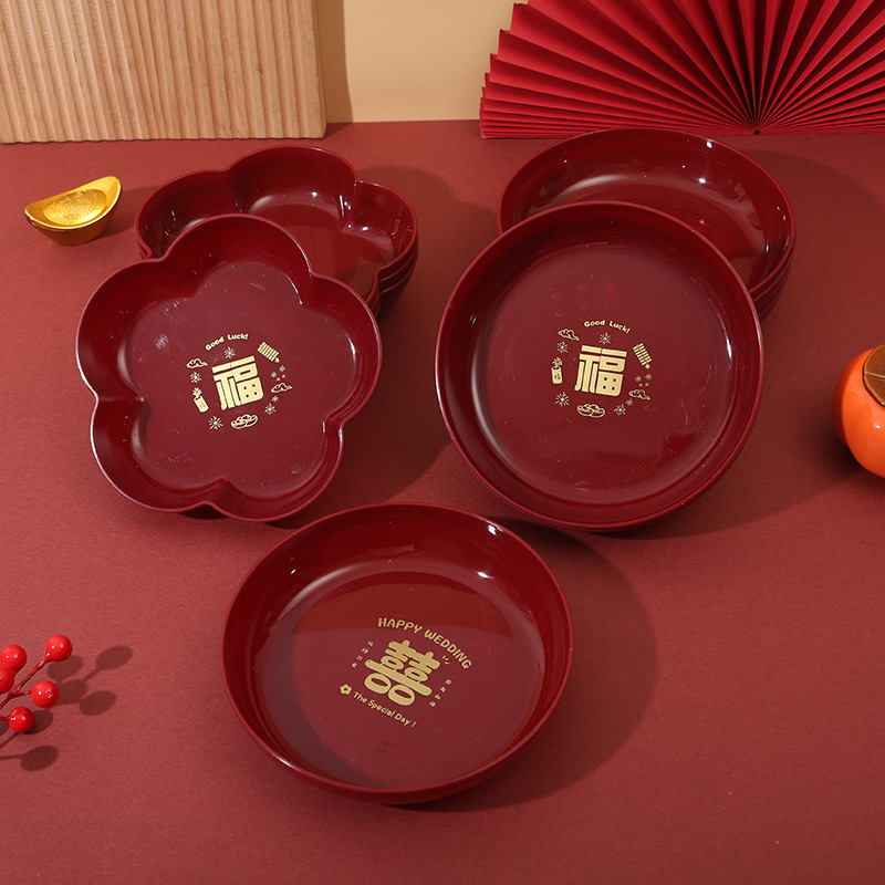 housewarming new house fruit plate wedding engagement fruit plate spring festival dry fruit plate wedding banquet plastic round new year fruit plate