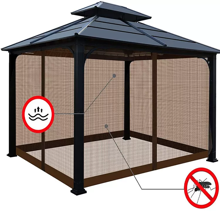 庭院帐篷凉亭防蚊网 夏天围网蚊帐吊环户外加厚款定制OEM源头工厂