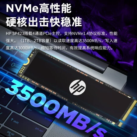 HP 1ТБ SSD M.2 (протокол NVMe) серия SP423, широкая совместимость