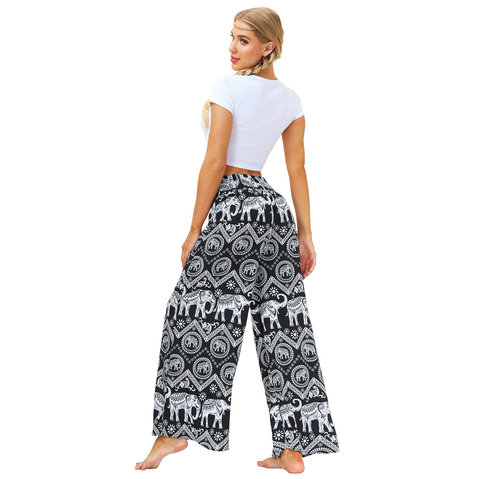 printing women s summer loose casual wide-leg pants Nihaostyle Clothing Wholesale NSMDF67670