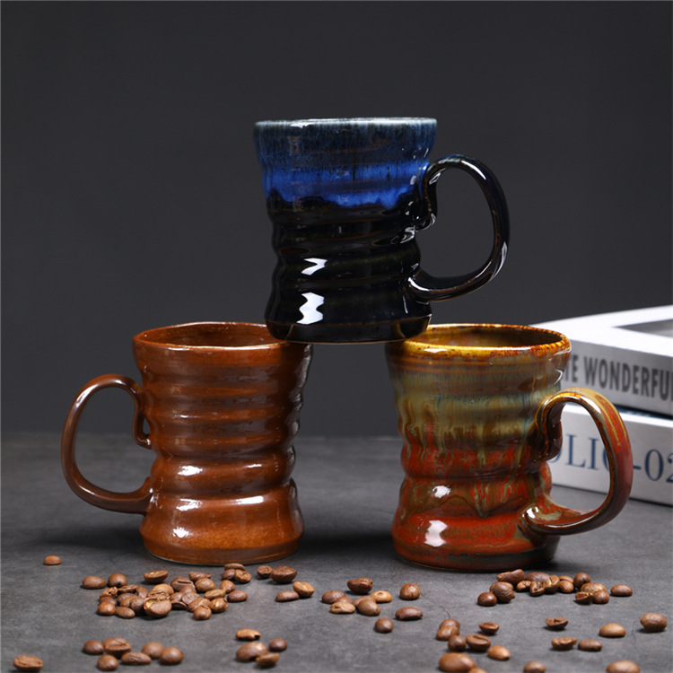Vintage Ceramic Mugs Middle Eastern Style Kiln Fired Water Cups_voghion.com