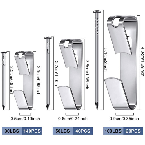 30lb, 50lb, and 100lb Wooden Wall Hooks for Cross-Border Use—100 Sets in a Boxed Kit; Everyday Invisible Clothes Hangers for Frames, Luggage, and Bags, Designed for Concealed Mounting