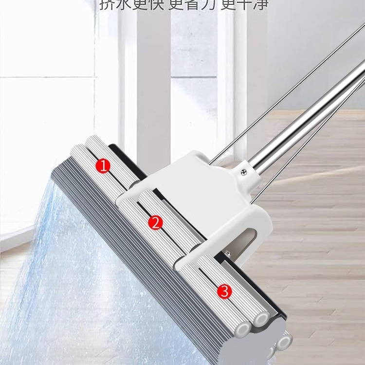 厂家海绵拖把家用滚轮式挤水免手洗胶棉拖把拖地吸水轻便一拖大净