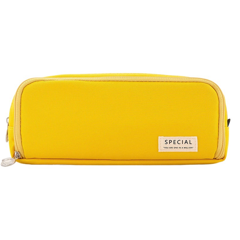 アンコール日系韓大容量筆袋純色マカロン双開窓多機能中高生鉛筆ケース