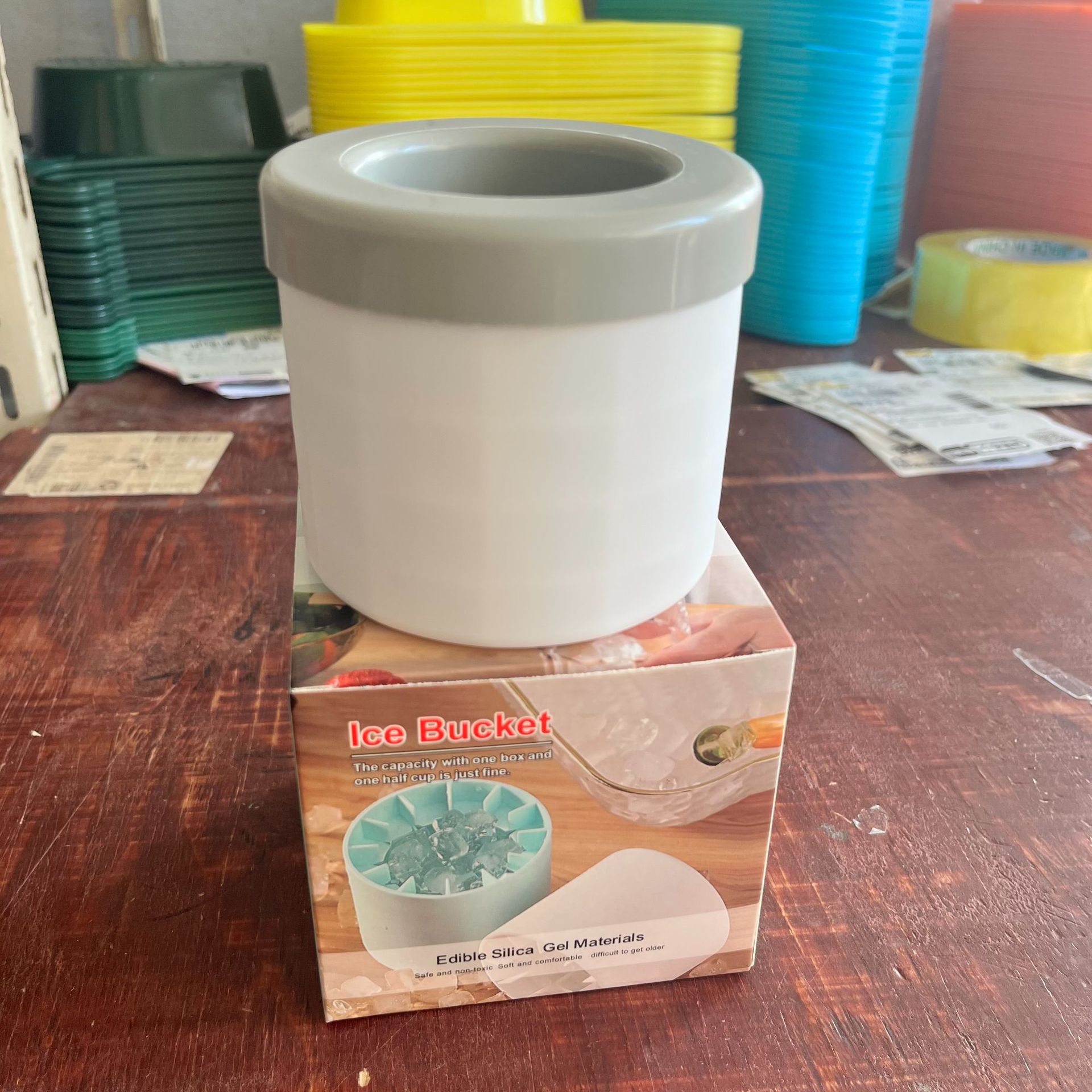 Amasar la taza de hielo, cilindro de silicona, taza de hielo, molde para cubitos de hielo, cubo de hielo, caja de hielo, hielo triturado casero