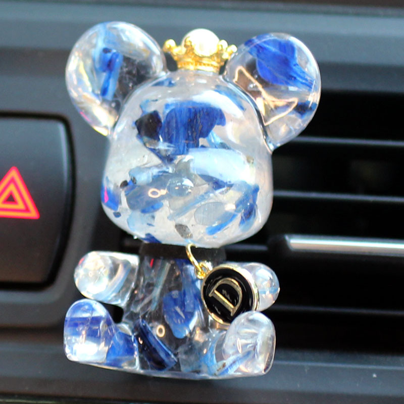 Adornos de perfume de coche, decoración de coche, colgante de aire acondicionado, salida de aire, corona, oso, aromaterapia de coche, fragancia ligera duradera