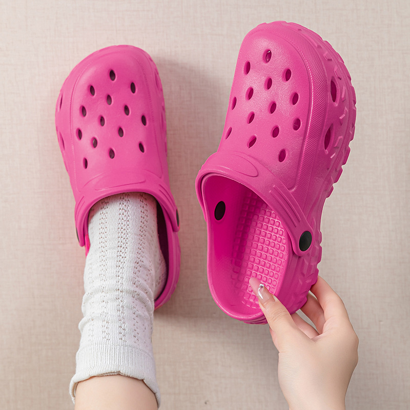 Zapatos de verano para mujeres pareja de arena antideslizante fondo grueso antiodor fugas zapatillas frías para hombres pisando mierda