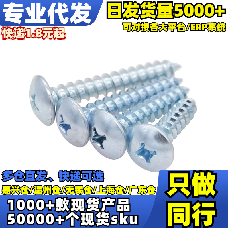 Tornillo autorroscante galvanizado cabeza plana, modelo 1122