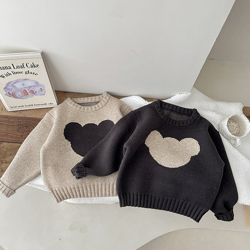 ins children's clothing, boys' sweatshirts, autumn and winter newborn clothes, cute bear knitted sweater jackets for boys and girls, trendy