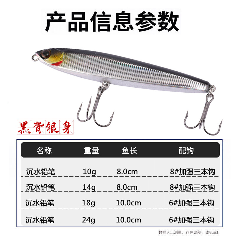 Sinking Minnow Lures Shallow Diving Minnow Baits Bass Trout Fresh Water Fishing Lure