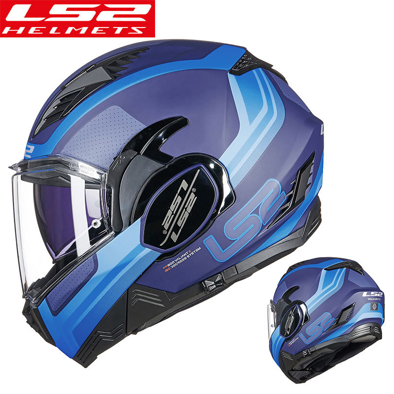 LS2 motocicleta casco completo cubierta trasera Flip casco de exposición hombres y mujeres personalidad motocicleta carreras Doble espejo casco completo FF900