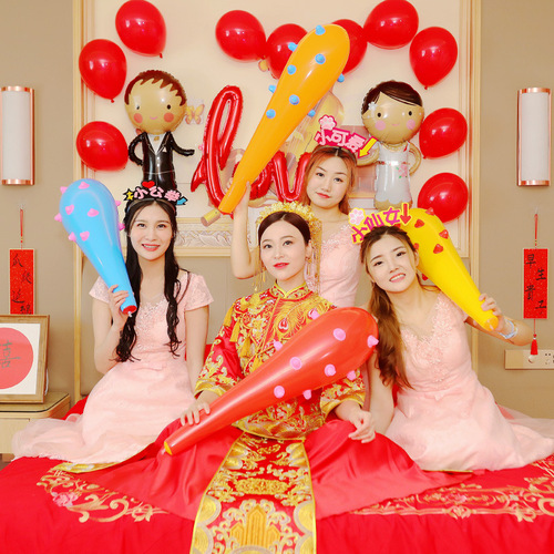 Inflatable 1000-ton Hammer Wolf Fang Club Microphone Civilized Funny Wedding Photo Prop for Bridal Party Interaction Punishment