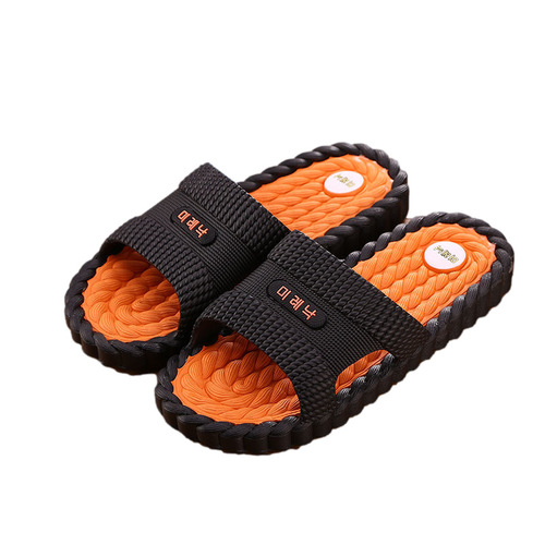 Summer Home Flat Wear-resistant Slippers for Women, Bathroom Shower Cooling Slippers for Couples, Soft Sole Non-slip Indoor and Outdoor One-piece Slippers