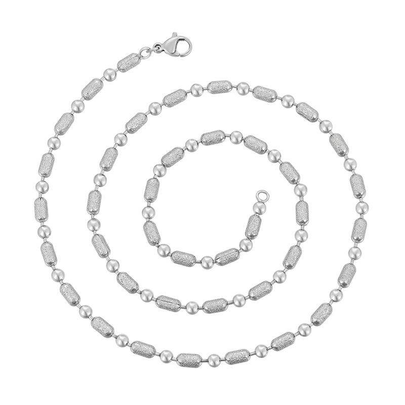 Joyería Xuping moda simple cadena de esferas aleación de cobre chapado blanco sin género cadena cruzada europea y americana cadena al por mayor