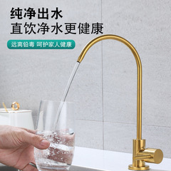 304 stainless steel golden water purifier faucet European style direct drinking water 2-way 4-way gooseneck fine nozzle household single cold