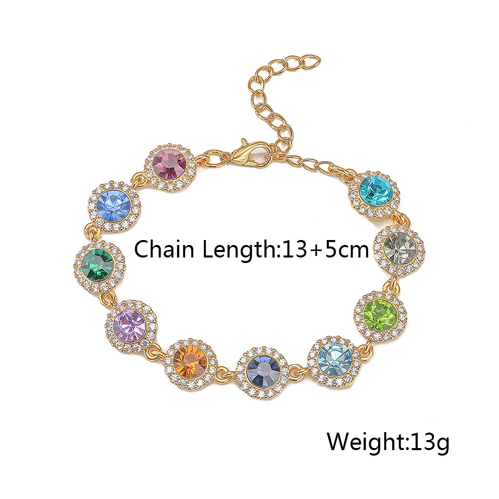 Fashion Geometric Copper Inlaid Zircon Bracelets Necklace