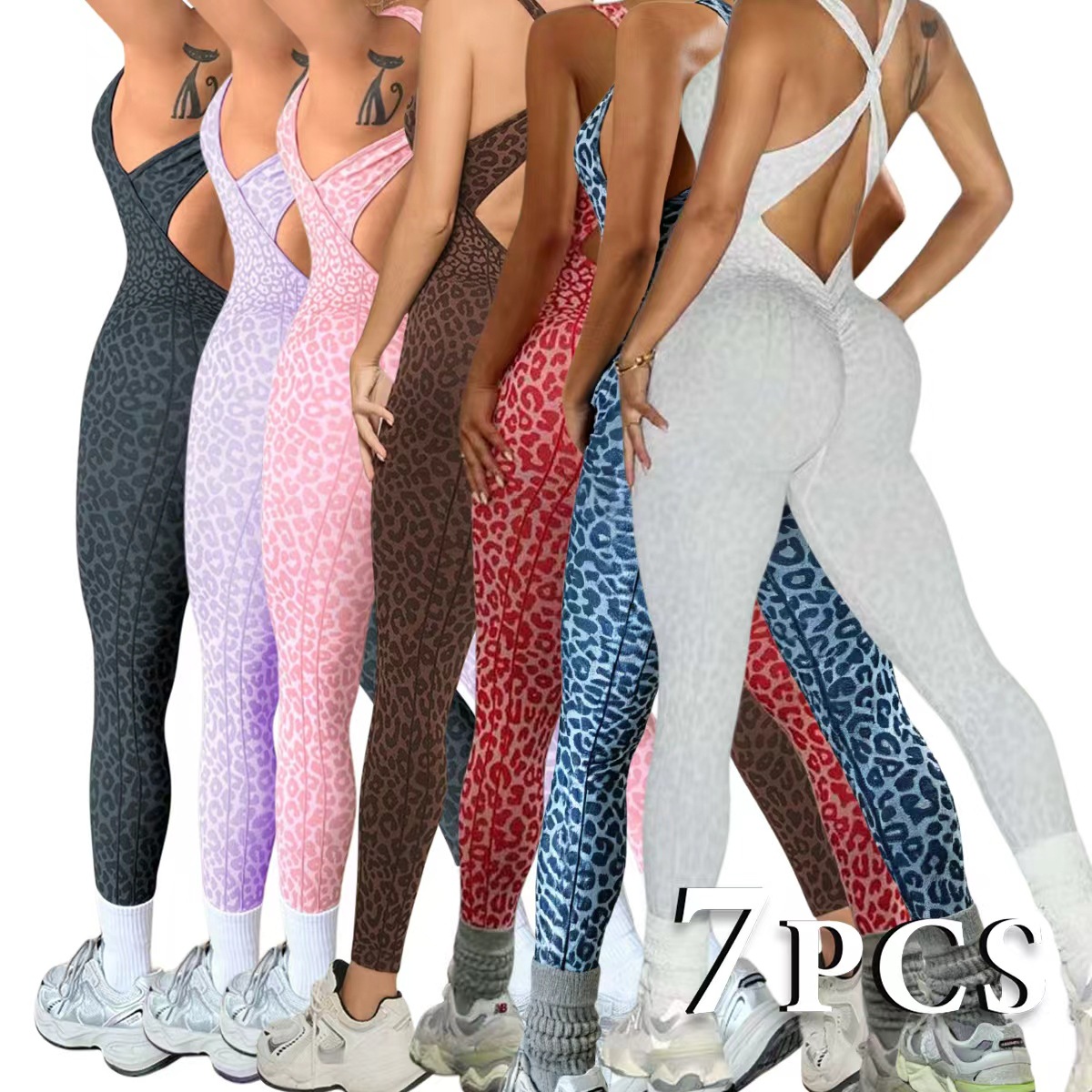 Women's Cross Backless Style Seamless Sports Yoga Jumpsuit Is Perfect for Daily and Outdoor Multi Scene Yoga