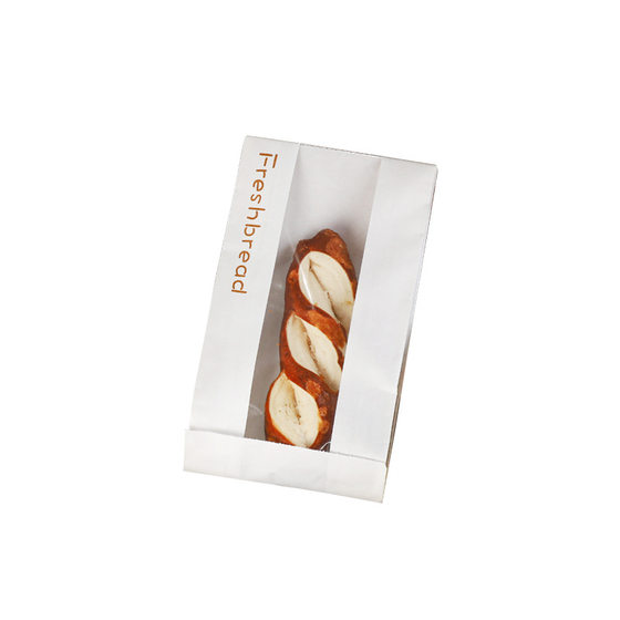 Simple English Open Window Paper Bag Long Bagel Caterpillar Bread Packaging Bag Baking Bread Packaging Bag Oil-proof