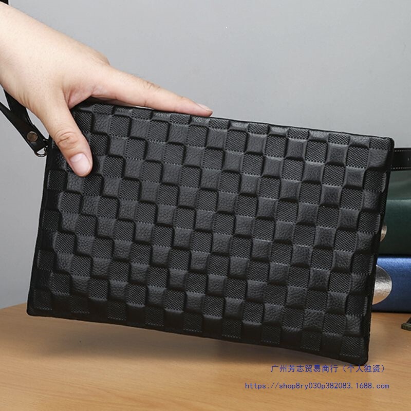 First-Layer Cowhide Men's Clutch Bag, Crocodile Pattern Clutch Bag, Men's Bag, Genuine Leather Casual Envelope Bag, Clutch Bag, Cowhide Wallet