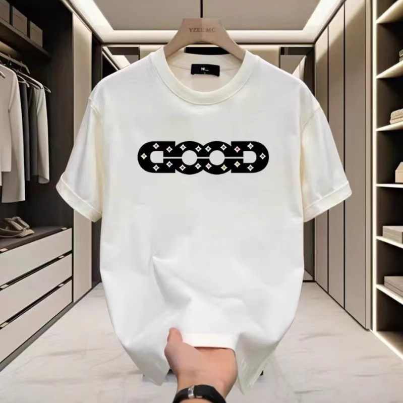 트렌디 브랜드 퓨어 코튼 레터 반팔 남성 여름 루즈 대형 캐주얼 티셔츠 잘 생긴 아메리칸 커플 탑 신제품