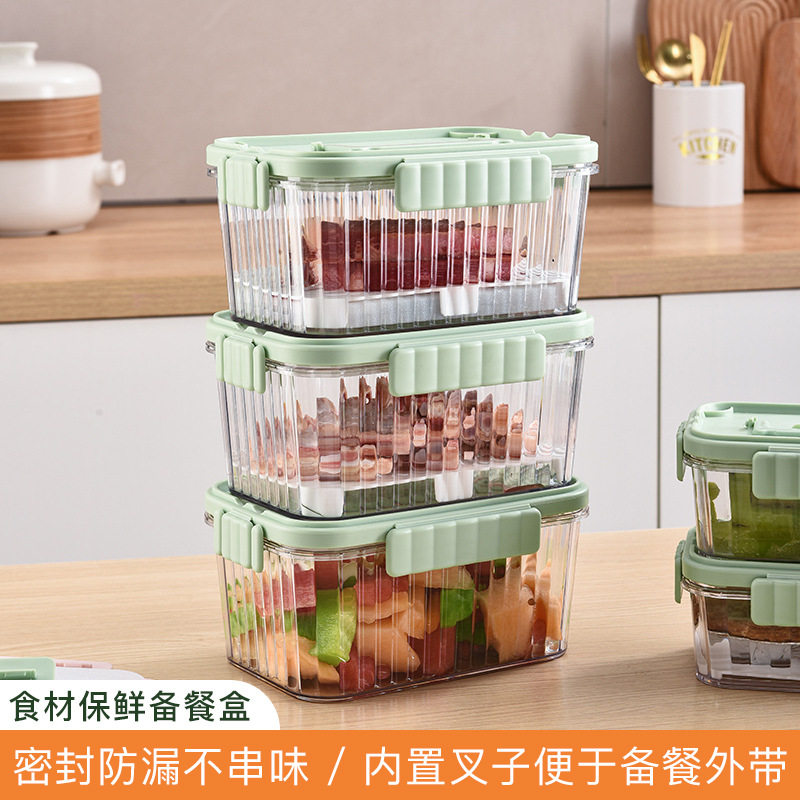 户外手提保鲜辅食盒便携式移动小冰箱透明水果便当盒密封保鲜盒