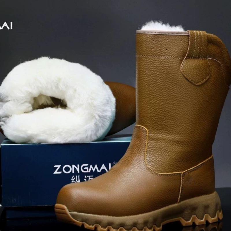 Хлопковые сапоги для холодной погоды, новый уличный стиль, зимние сапоги для северо-востока, водонепроницаемые, нескользящие, теплые, утолщенные, легкие высокие сапоги для верховой езды для мужчин.