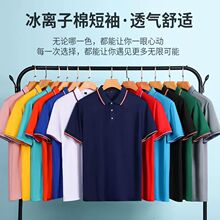 订购翻领工作服短袖印字logo男女广告文化POLO衫团体服刺绣