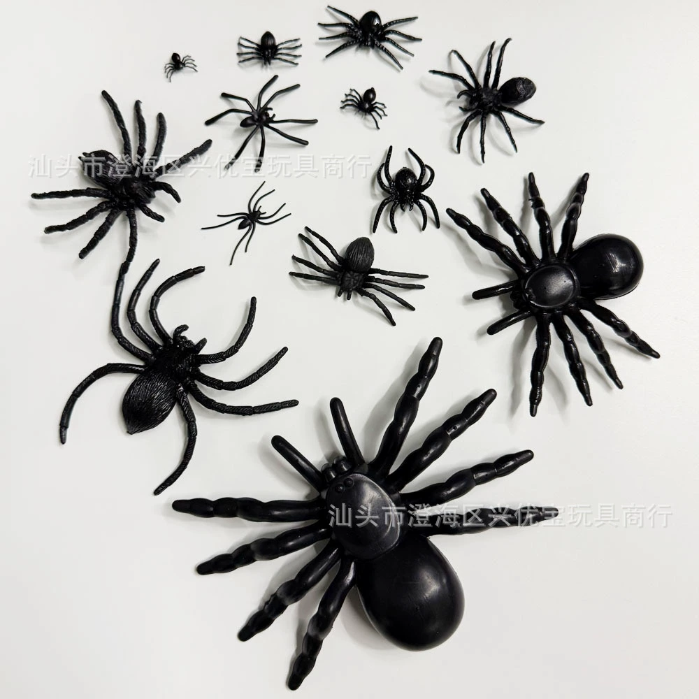 Разнообразные поддельные пауки Хэллоуин черный пластиковый паук Апрельский День Дурака пародийная Игрушка имитация большой паук